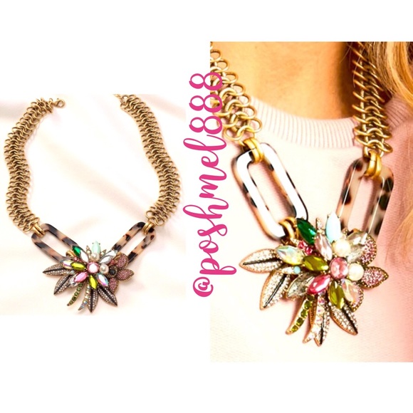 Stella & Dot | Brand New Tortoise + Crystal Jeweled Belle Statement Neck… - Picture 1 of 15